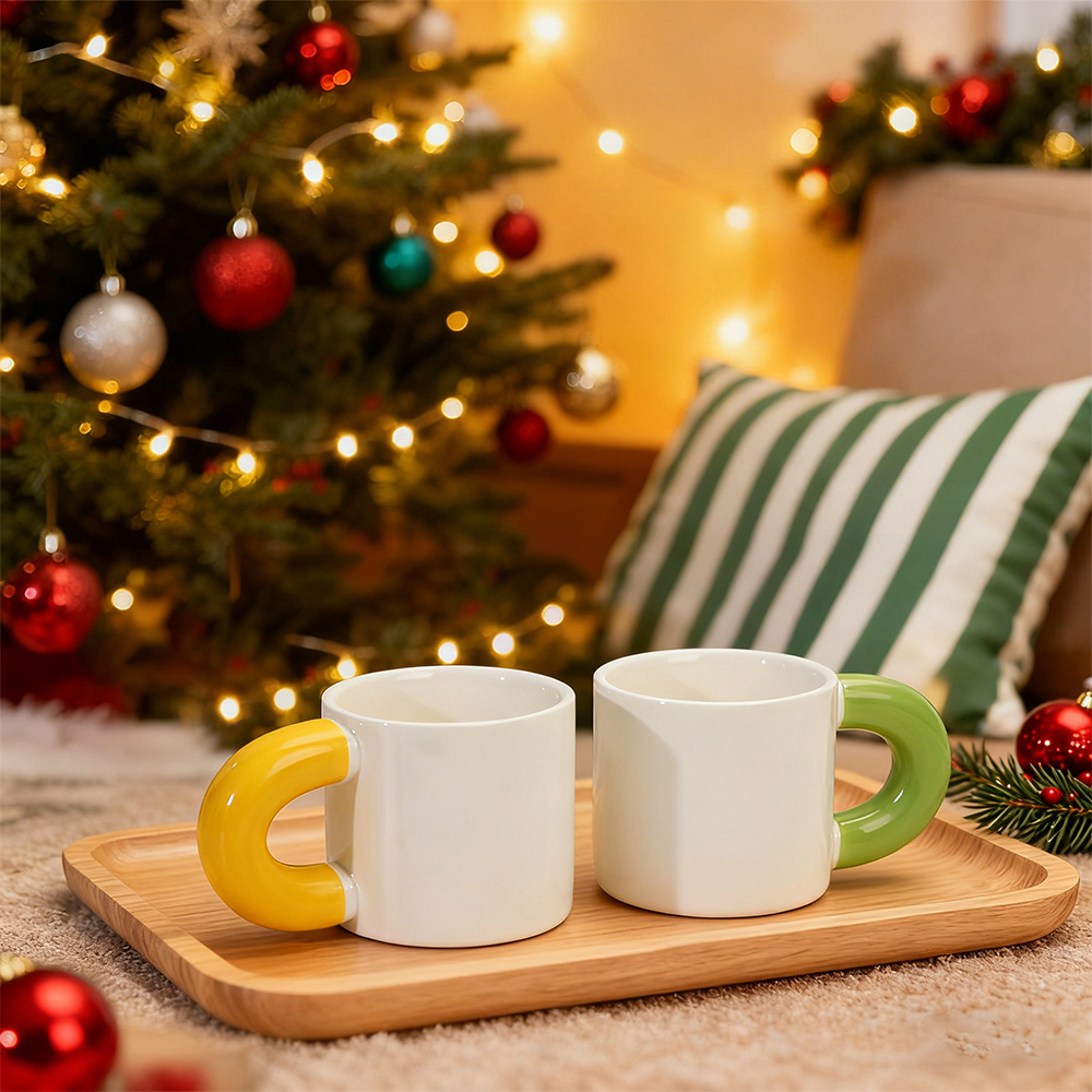Wholesale 400ML Personalized Sublimation Blank Ceramic Mug Thick-Handle Custom Coffee Cup with 7 Color Options for Home Office