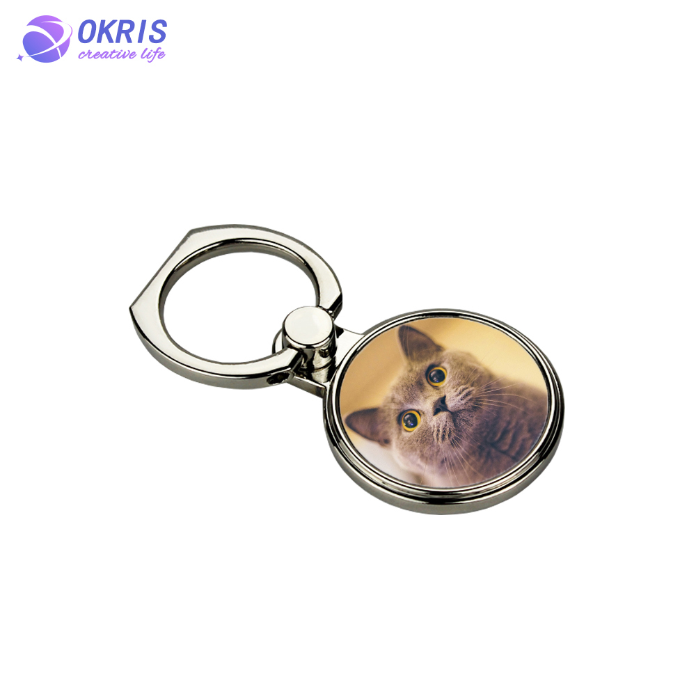 Wholesale Blank Metal Sublimation Phone Stand, Round Shape Holder with Adhesive Sticker Universal for All Mobile Phones