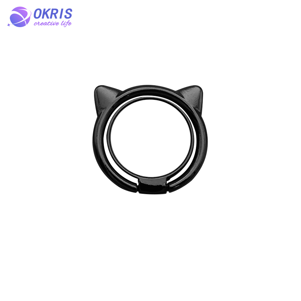 Wholesale Sublimation Blank Metal Phone Ring Holder Universal Cat's Head Shape Kickstand Grip for DIY Custom Heat Transfer Printing