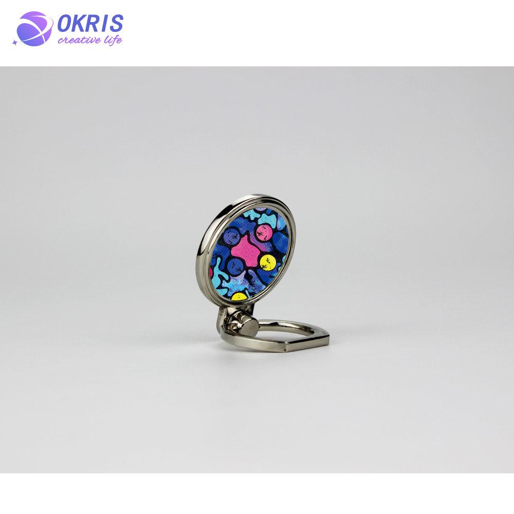 Wholesale Blank Metal Sublimation Phone Stand, Round Shape Holder with Adhesive Sticker Universal for All Mobile Phones