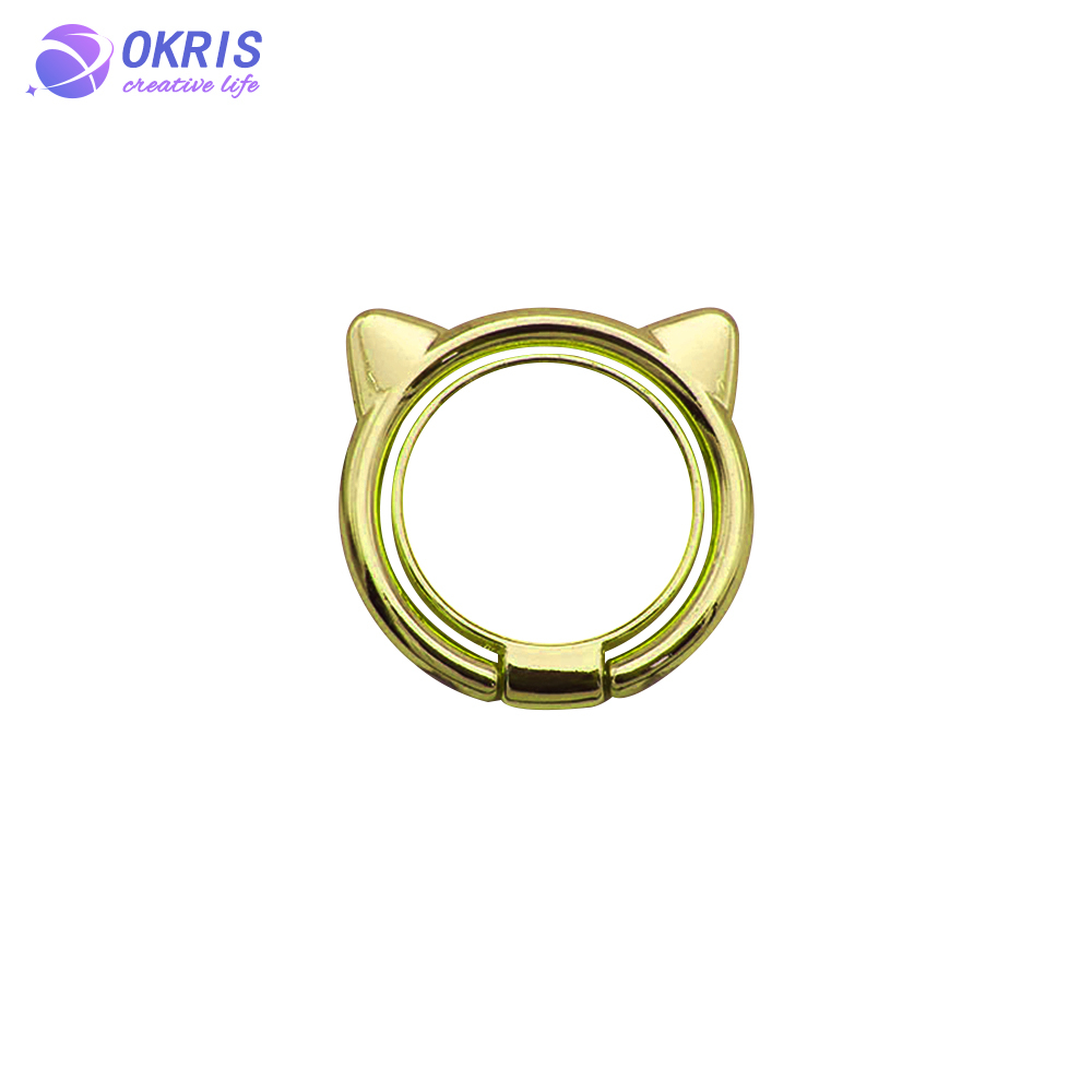 Wholesale Sublimation Blank Metal Phone Ring Holder Universal Cat's Head Shape Kickstand Grip for DIY Custom Heat Transfer Printing