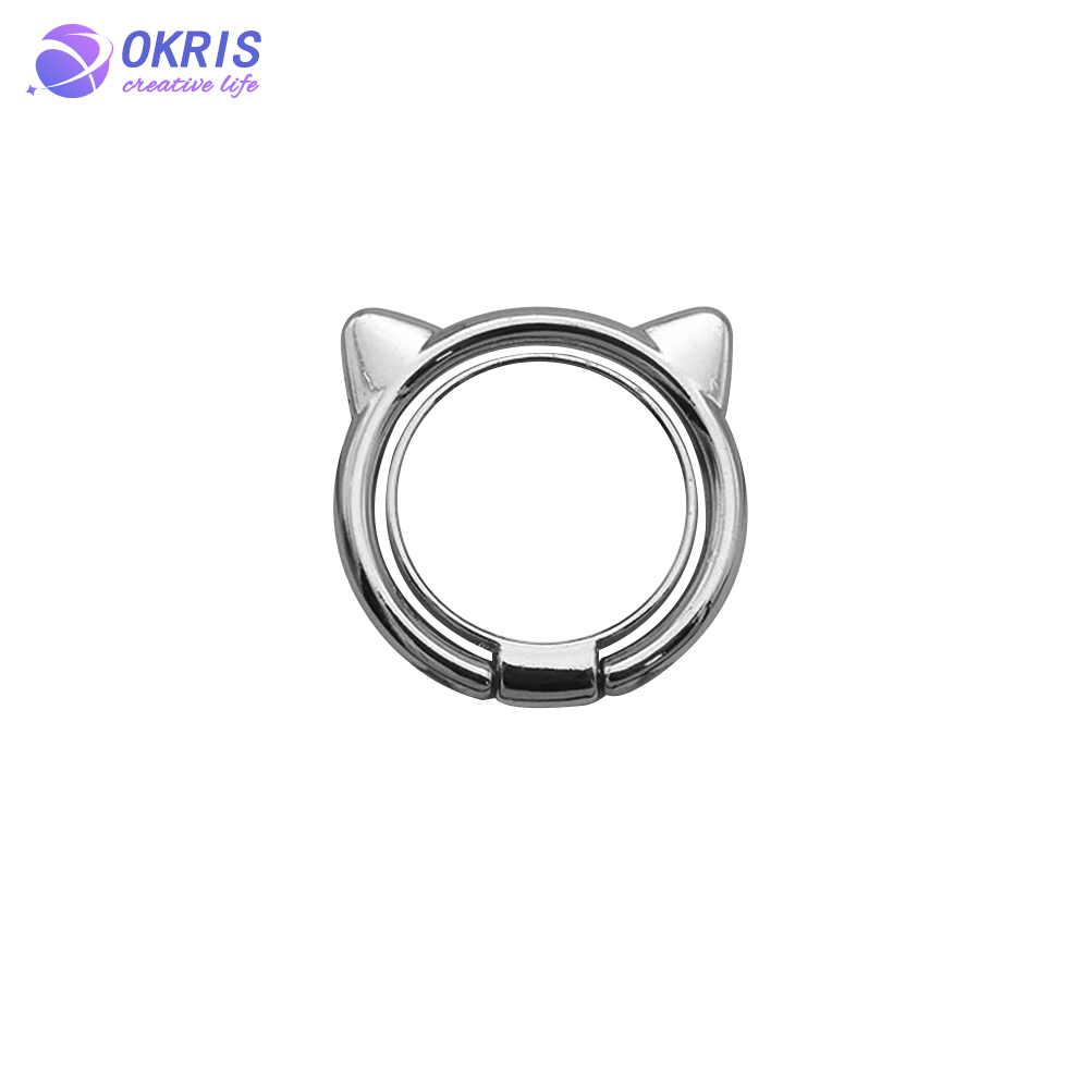 Wholesale Sublimation Blank Metal Phone Ring Holder Universal Cat's Head Shape Kickstand Grip for DIY Custom Heat Transfer Printing