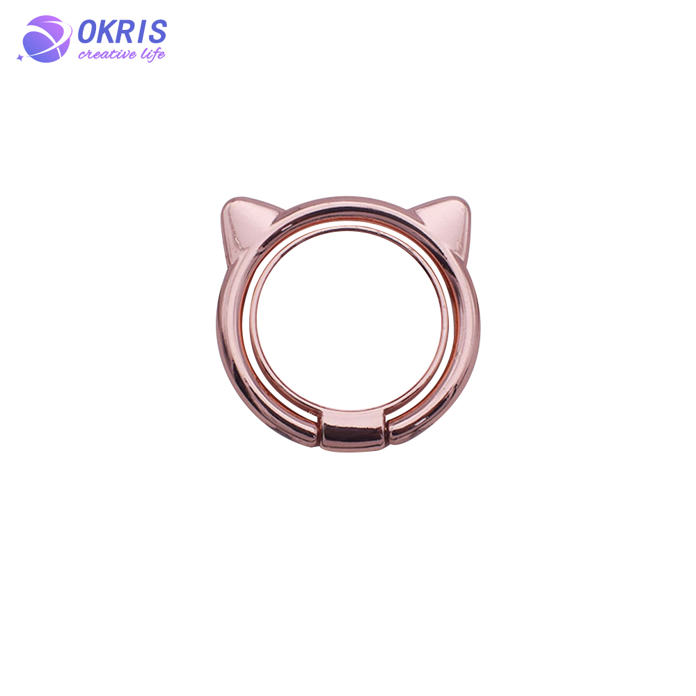 Wholesale Sublimation Blank Metal Phone Ring Holder Universal Cat's Head Shape Kickstand Grip for DIY Custom Heat Transfer Printing