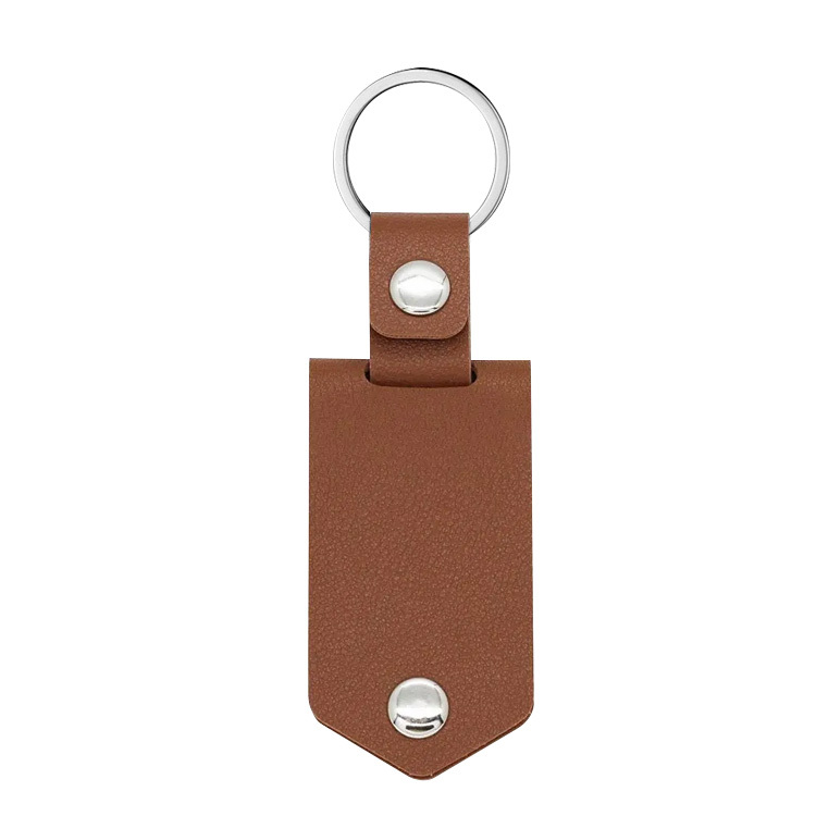 blank sublimation leather case photo frame keychain diy laser leather cover inside photo keyring with four colors