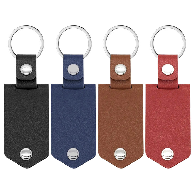blank sublimation leather case photo frame keychain diy laser leather cover inside photo keyring with four colors