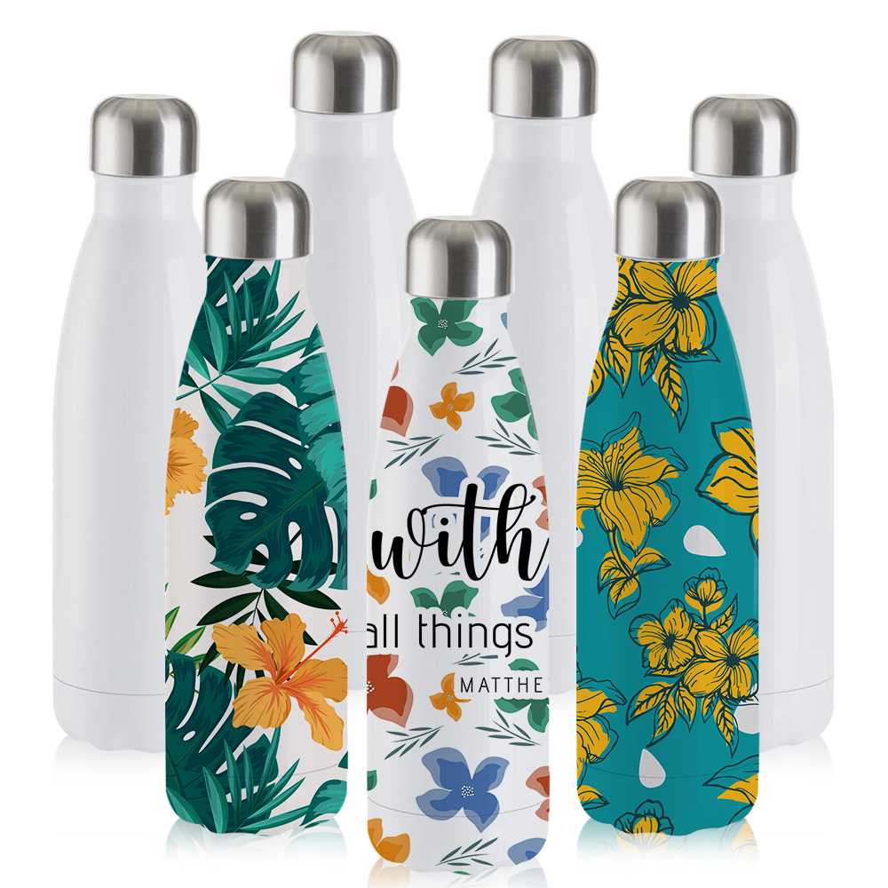 Custom Sublimation Blank Stainless Steel Coke Watter Bottle 500ml White Coke Thermos Bottle