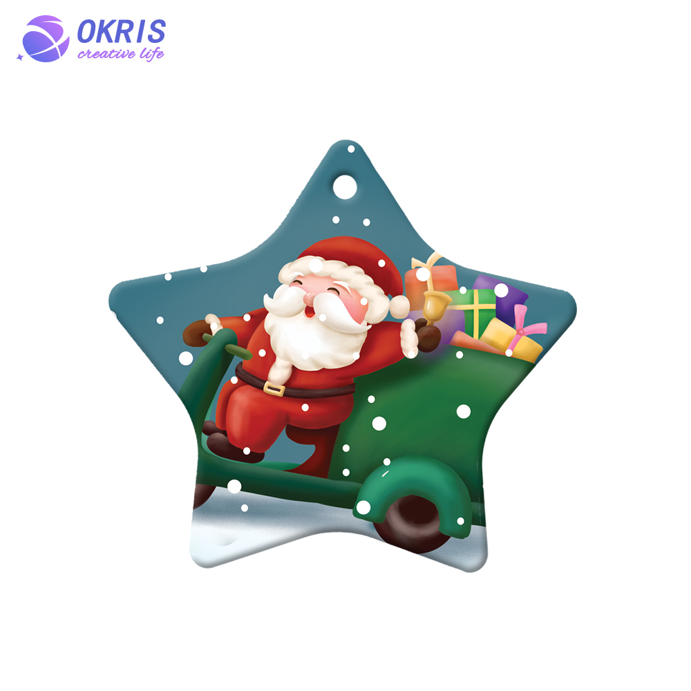 DIY Sublimation Christmas Polymer Ornament Double Sided Printing Xmas Pendant Personalized Holiday Decoration Sublimation Christmas Tree Ornament