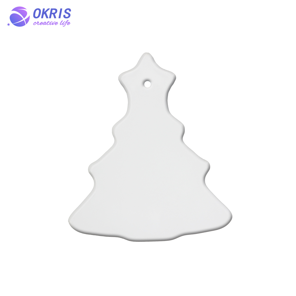 DIY Sublimation Christmas Polymer Ornament Double Sided Printing Xmas Pendant Personalized Holiday Decoration Sublimation Christmas Tree Ornament