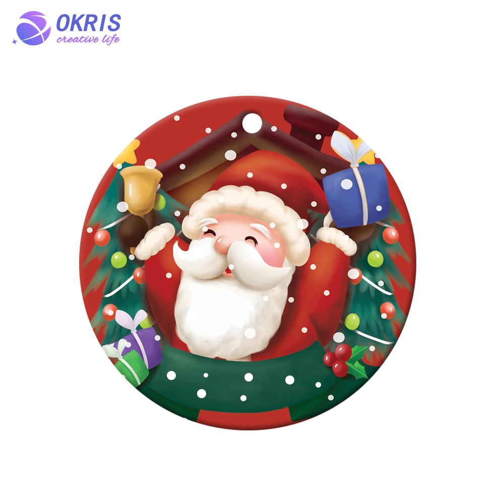 DIY Sublimation Christmas Polymer Ornament Double Sided Printing Xmas Pendant Personalized Holiday Decoration Sublimation Christmas Tree Ornament