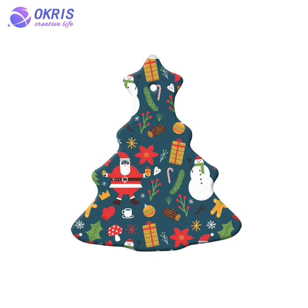 DIY Sublimation Christmas Polymer Ornament Double Sided Printing Xmas Pendant Personalized Holiday Decoration Sublimation Christmas Tree Ornament