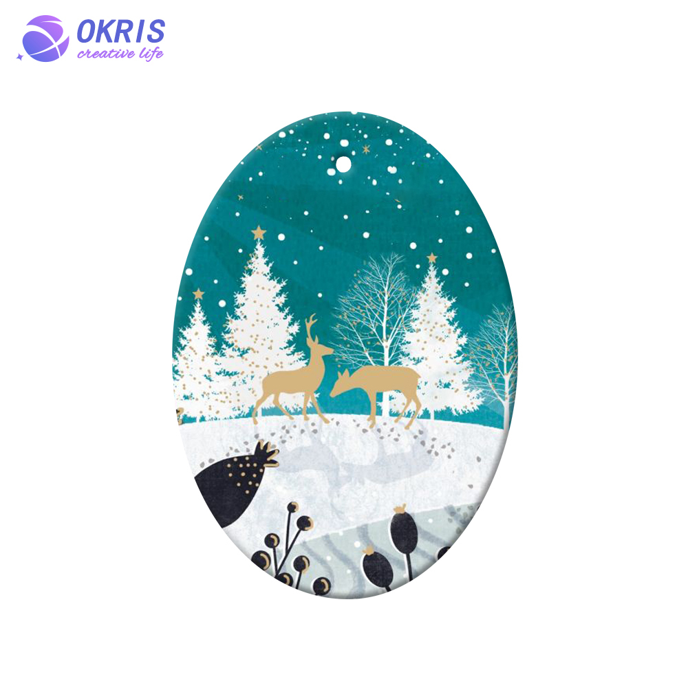 DIY Sublimation Christmas Polymer Ornament Double Sided Printing Xmas Pendant Personalized Holiday Decoration Sublimation Christmas Tree Ornament