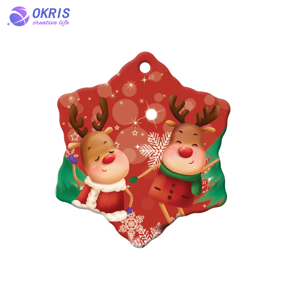 DIY Sublimation Christmas Polymer Ornament Double Sided Printing Xmas Pendant Personalized Holiday Decoration Sublimation Christmas Tree Ornament