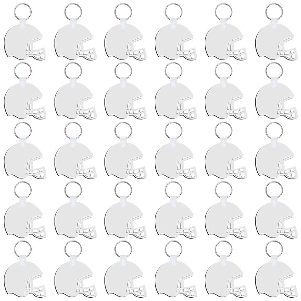 Personalized MDF Sublimation Keychain Blank Double Sided Printable Keyring DIY Personalized Helmet Shape Key Ring Sublimation Keychain