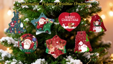 DIY Sublimation Christmas Polymer Ornament Double Sided Printing Xmas Pendant Personalized Holiday Decoration Sublimation Christmas Tree Ornament