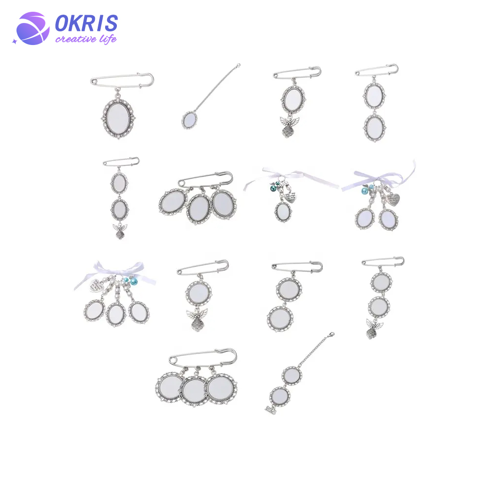 DIY Sublimation Metal Pin for Women Girls Decoration Various Styles Pin Badge Ornament for Graduation Custom Sublimation Brooch