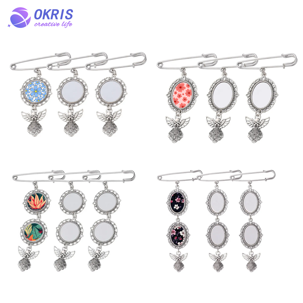DIY Sublimation Metal Pin for Women Girls Decoration Various Styles Pin Badge Ornament for Graduation Custom Sublimation Brooch