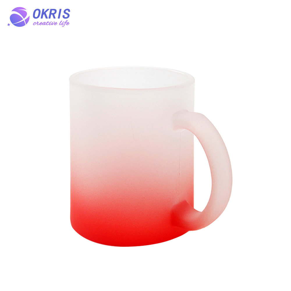 Sublimation Blank 11oz Color Glass Mug Frosted Glass Mug