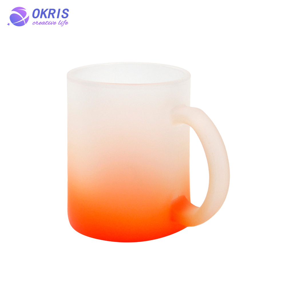 Sublimation Blank 11oz Color Glass Mug Frosted Glass Mug