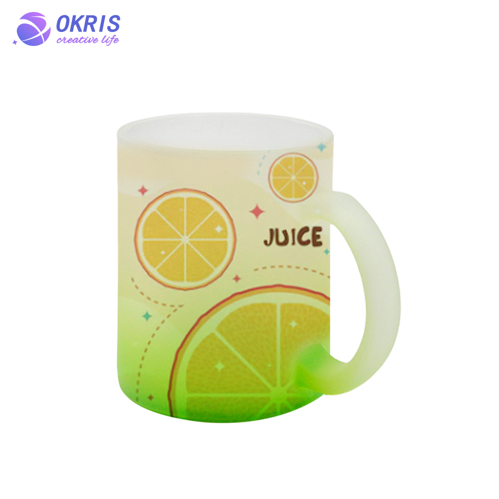 Sublimation Blank 11oz Color Glass Mug Frosted Glass Mug