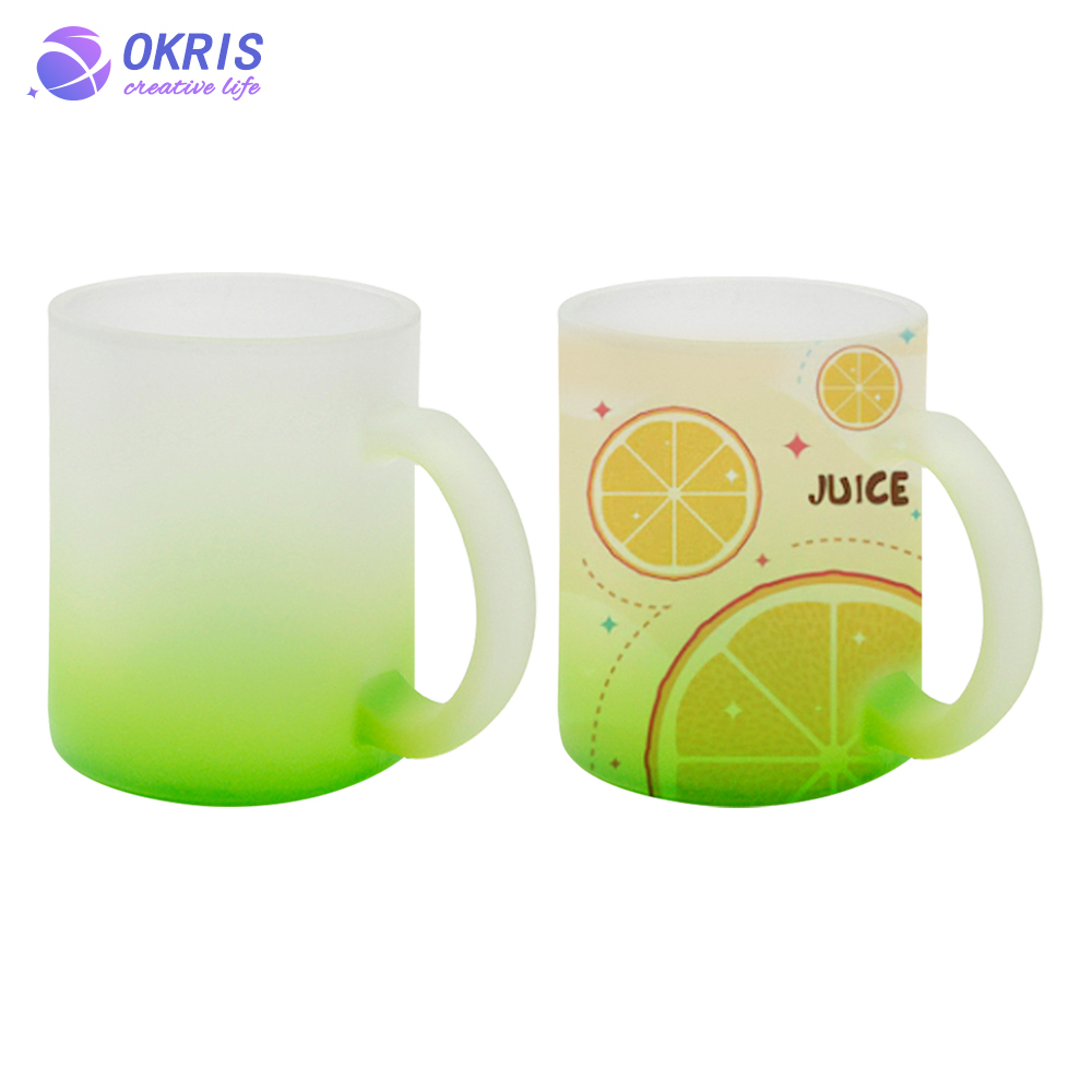 Sublimation Blank 11oz Color Glass Mug Frosted Glass Mug