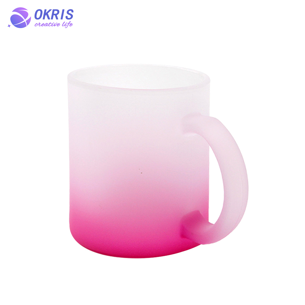 Sublimation Blank 11oz Color Glass Mug Frosted Glass Mug