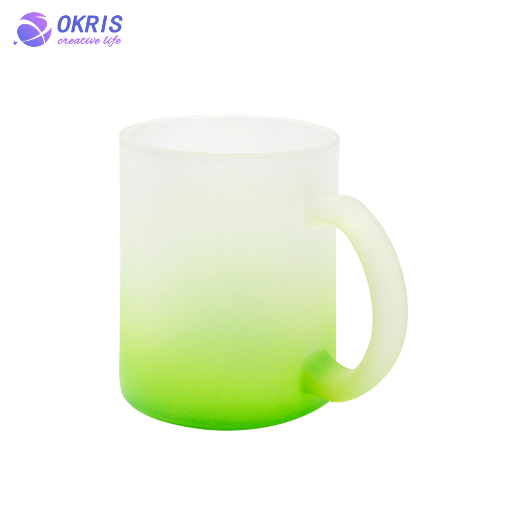 Sublimation Blank 11oz Color Glass Mug Frosted Glass Mug