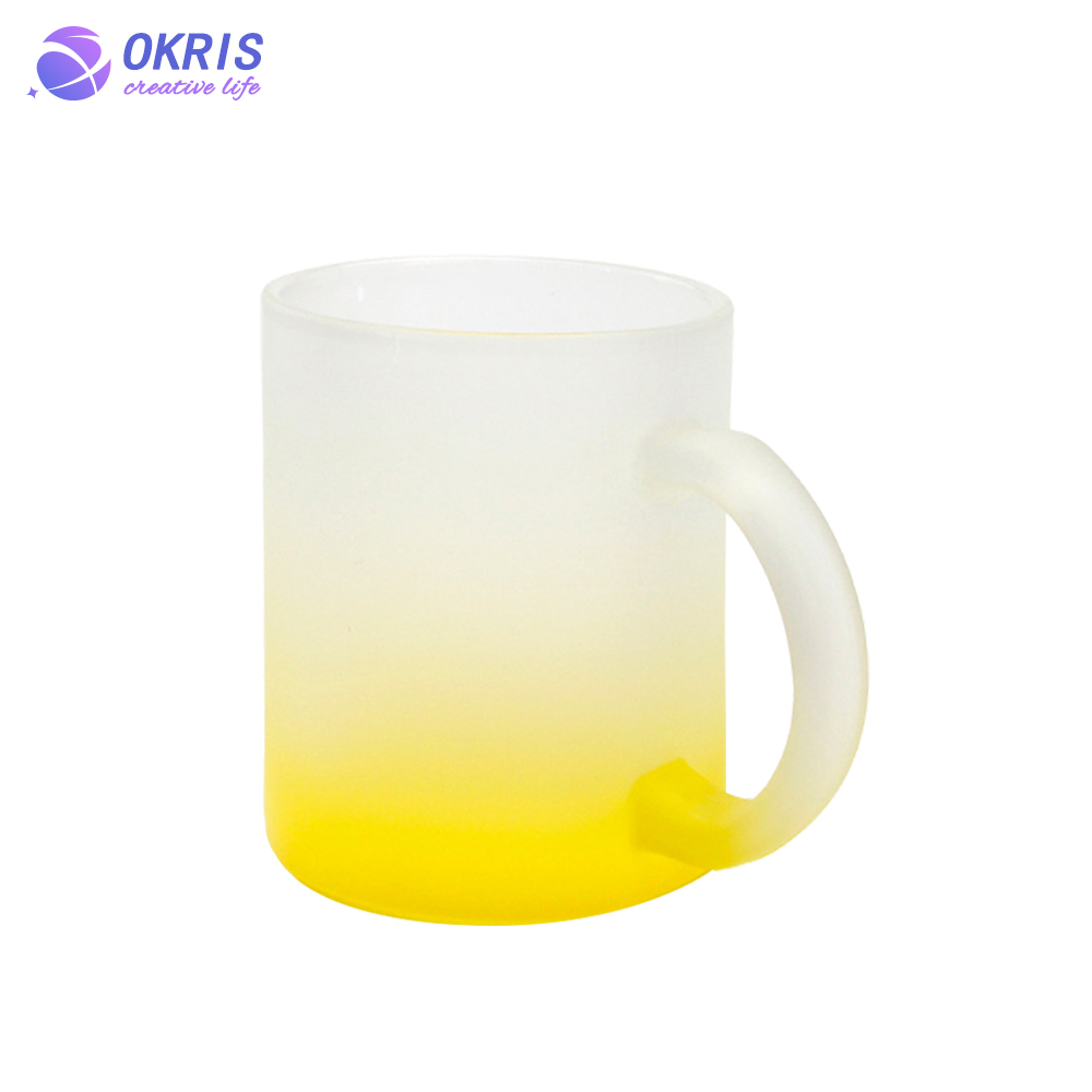 Sublimation Blank 11oz Color Glass Mug Frosted Glass Mug