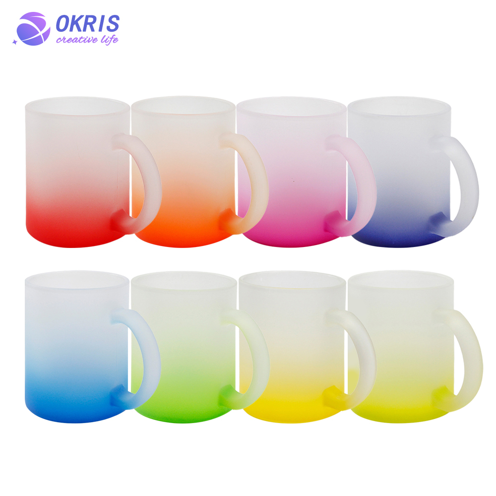 Sublimation Blank 11oz Color Glass Mug Frosted Glass Mug