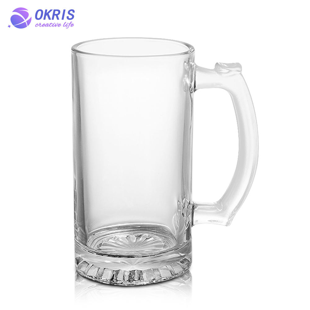 Personality Design Sublimation Blank 16oz Beer Frosted Clear Glass Beer Mug