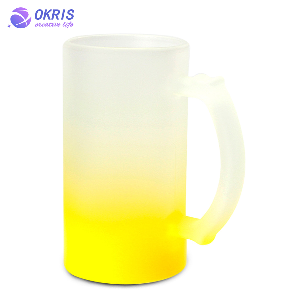 Personality Design Sublimation Blank 16oz Beer Frosted Clear Glass Beer Mug