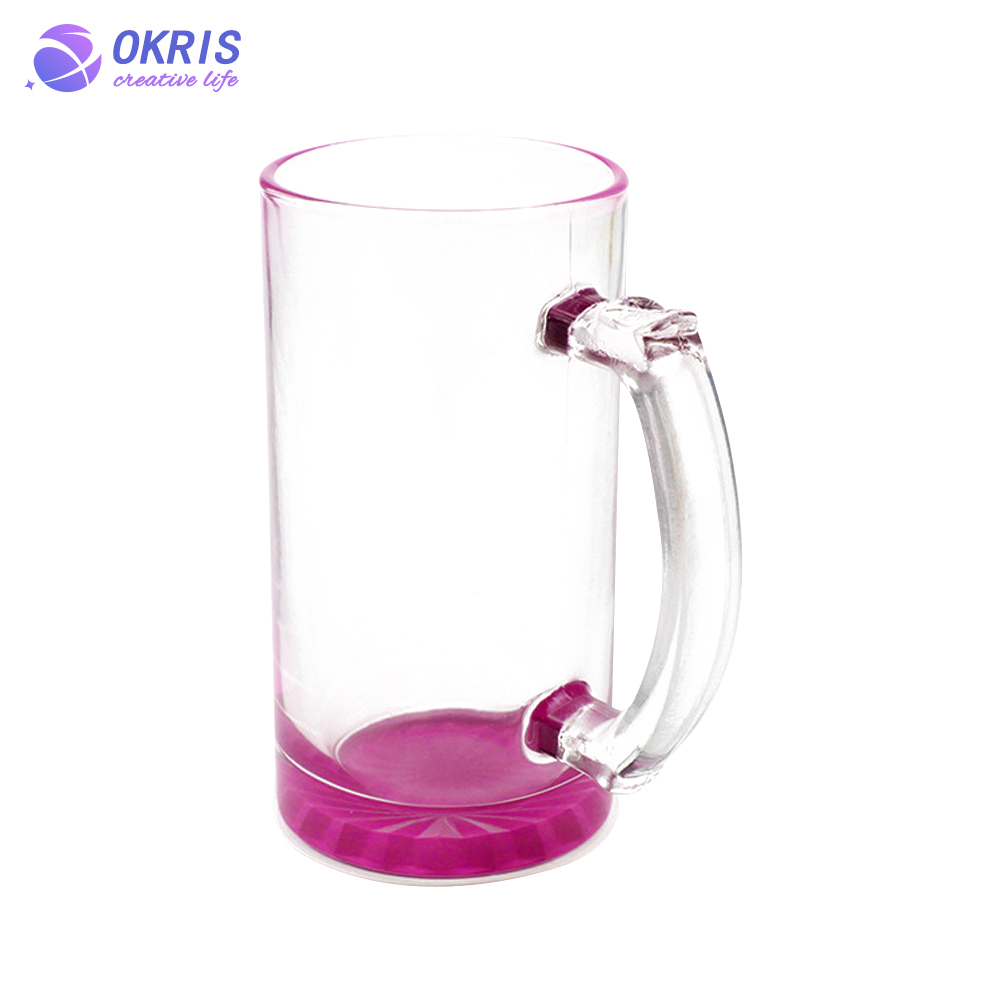Personality Design Sublimation Blank 16oz Beer Frosted Clear Glass Beer Mug