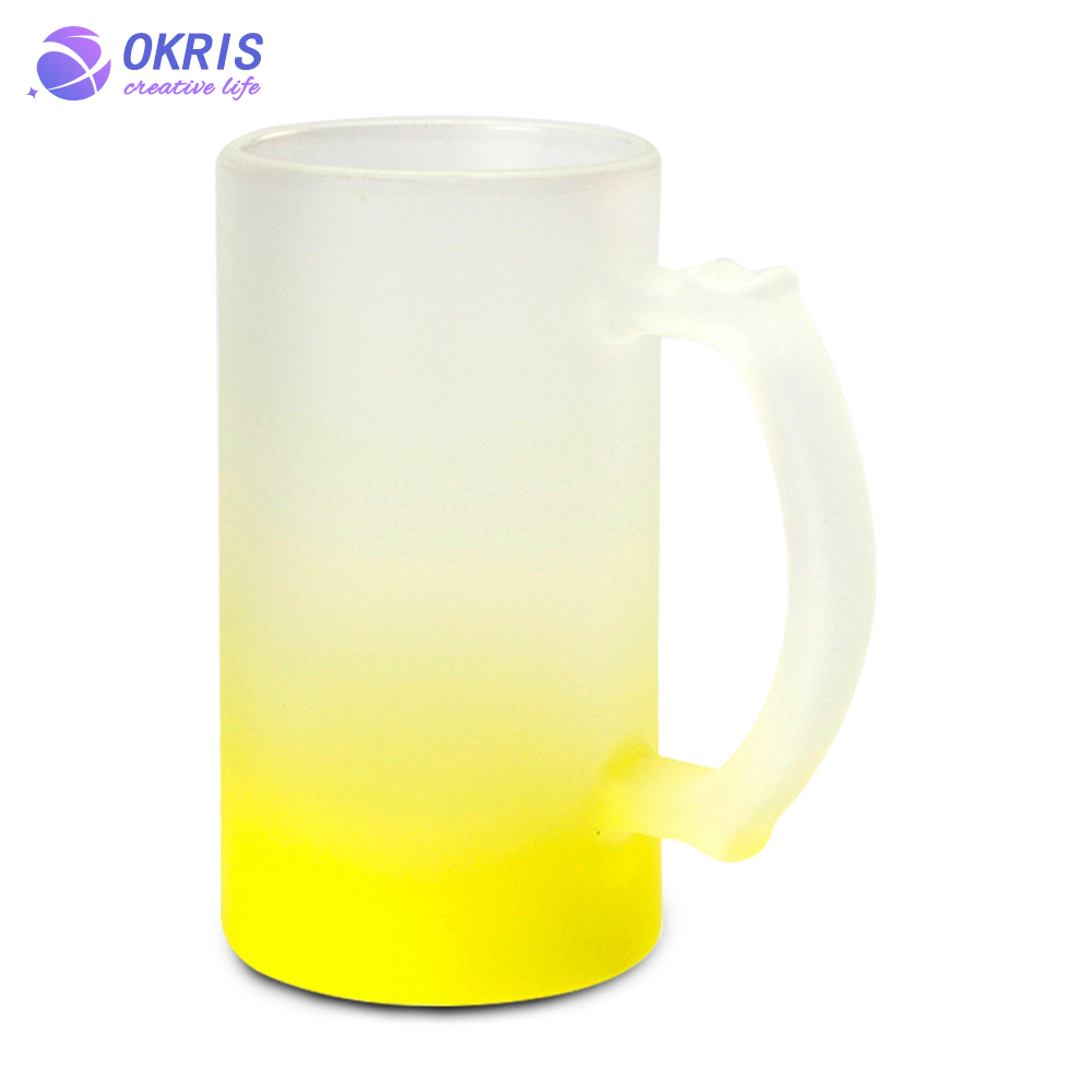 Personality Design Sublimation Blank 16oz Beer Frosted Clear Glass Beer Mug