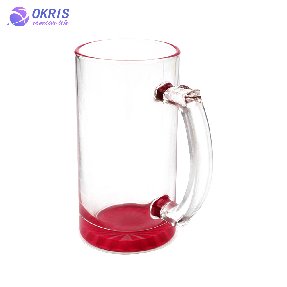 Personality Design Sublimation Blank 16oz Beer Frosted Clear Glass Beer Mug