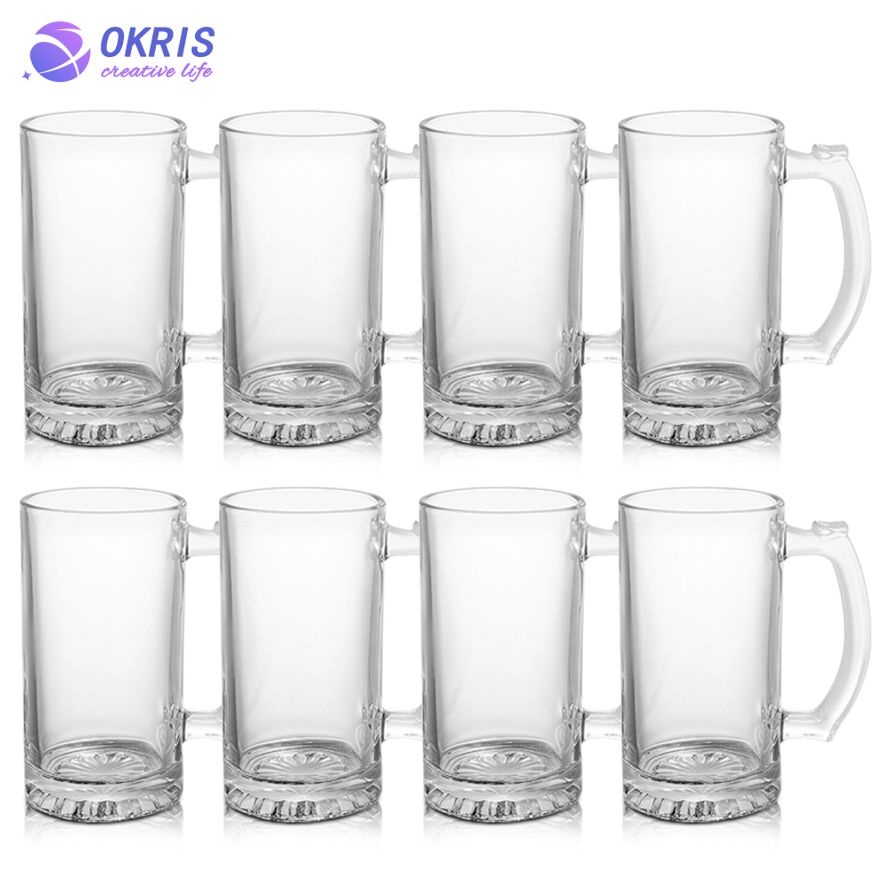 Personality Design Sublimation Blank 16oz Beer Frosted Clear Glass Beer Mug