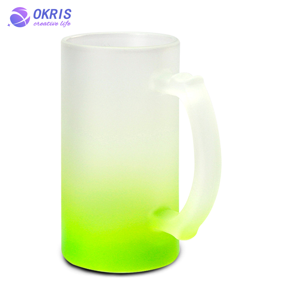 Personality Design Sublimation Blank 16oz Beer Frosted Clear Glass Beer Mug