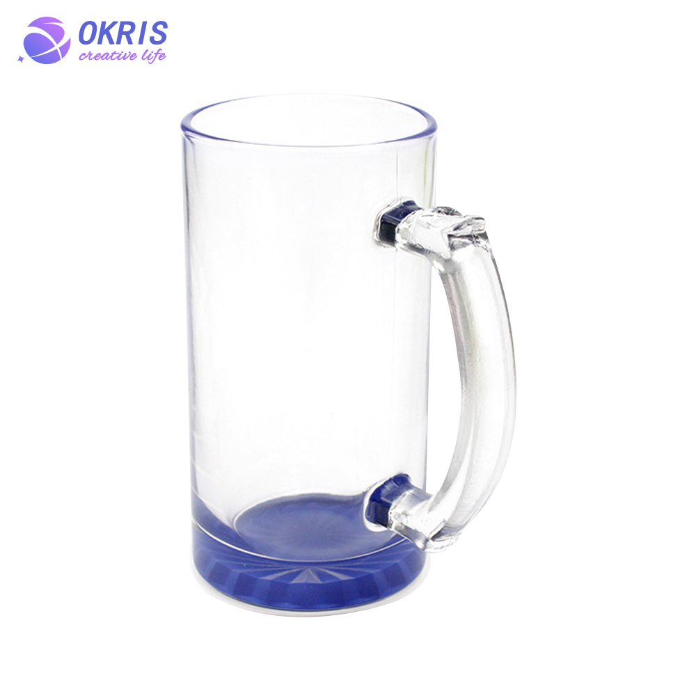 Personality Design Sublimation Blank 16oz Beer Frosted Clear Glass Beer Mug