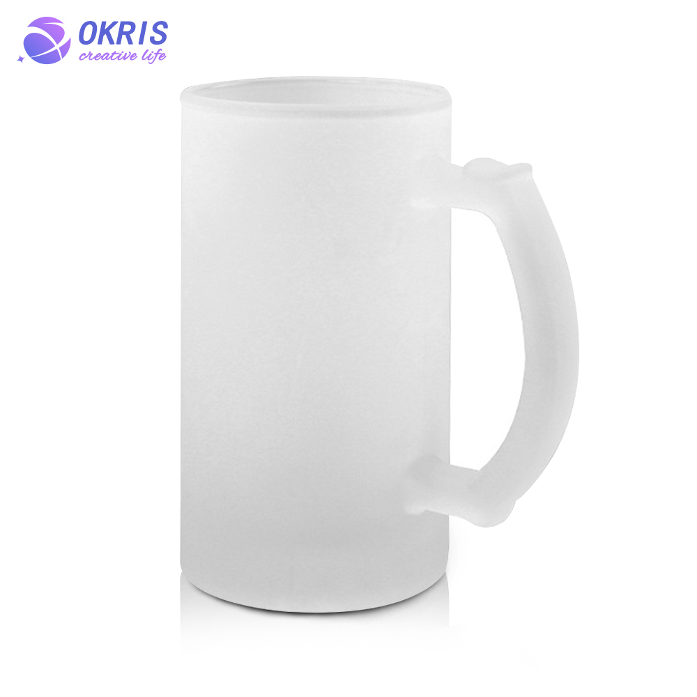 Personality Design Sublimation Blank 16oz Beer Frosted Clear Glass Beer Mug