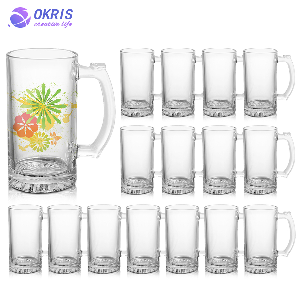 Personality Design Sublimation Blank 16oz Beer Frosted Clear Glass Beer Mug