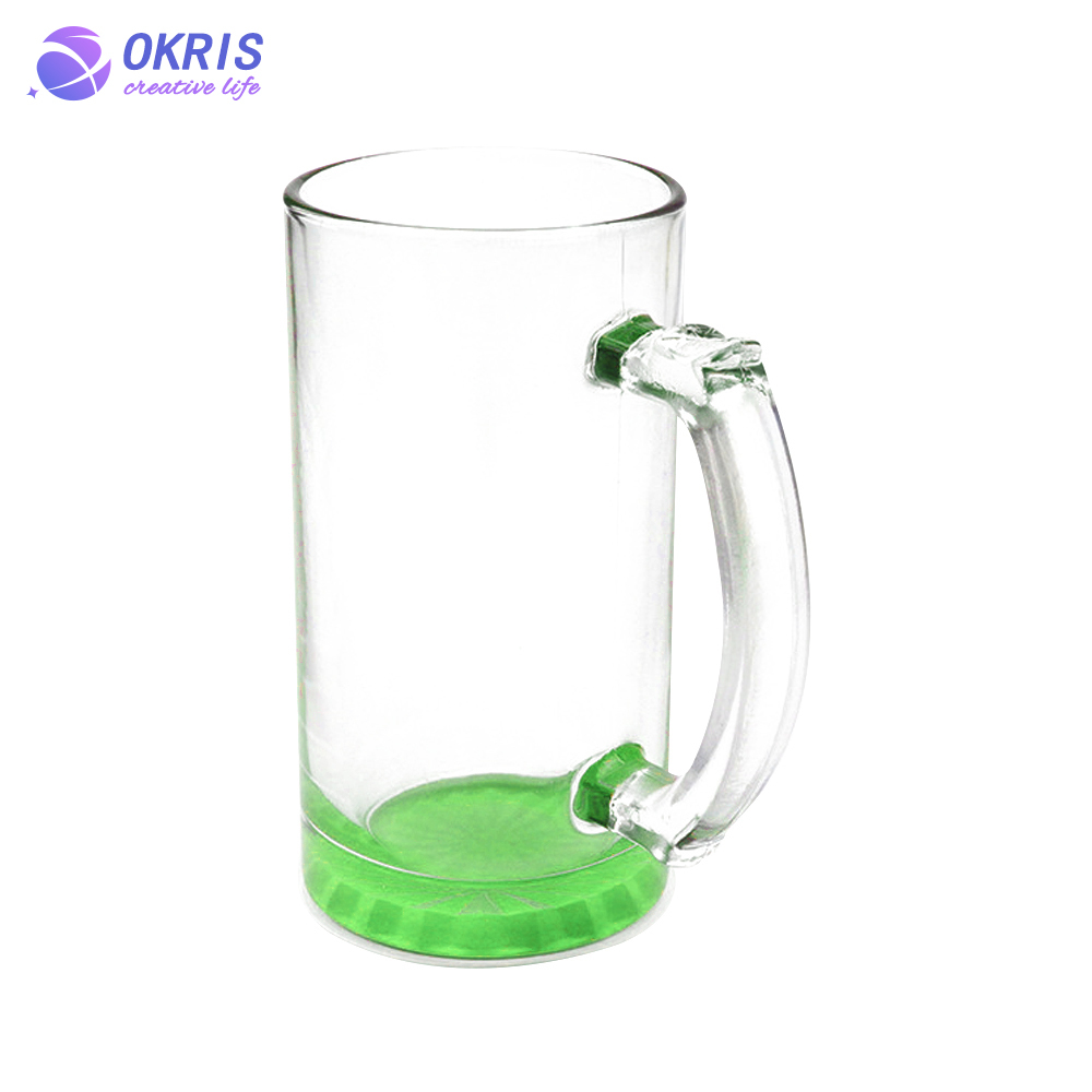 Personality Design Sublimation Blank 16oz Beer Frosted Clear Glass Beer Mug