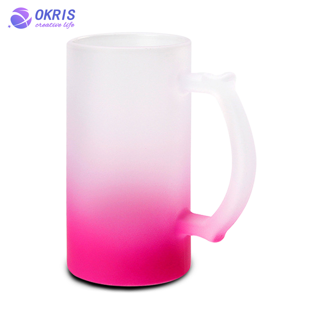 Personality Design Sublimation Blank 16oz Beer Frosted Clear Glass Beer Mug