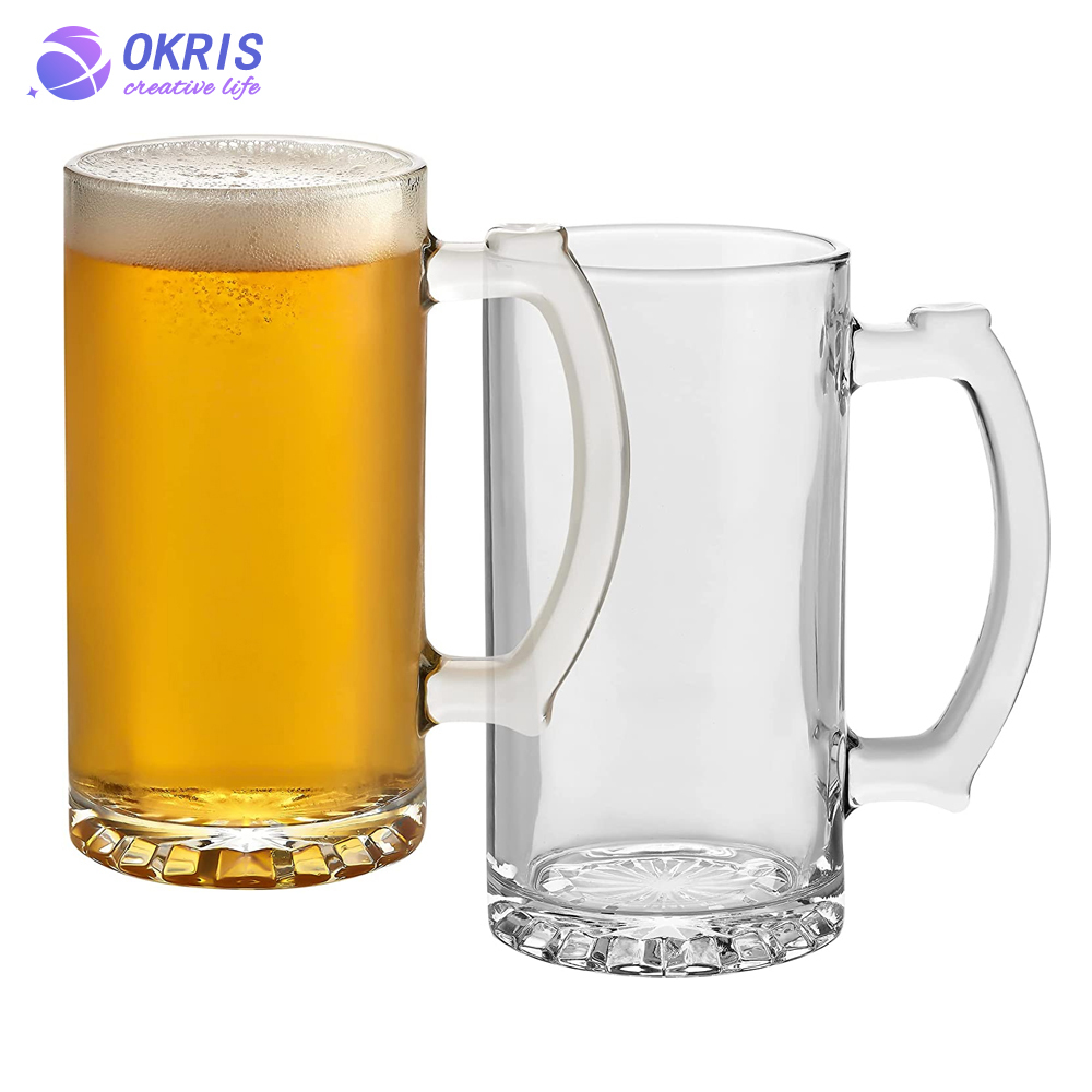 Personality Design Sublimation Blank 16oz Beer Frosted Clear Glass Beer Mug