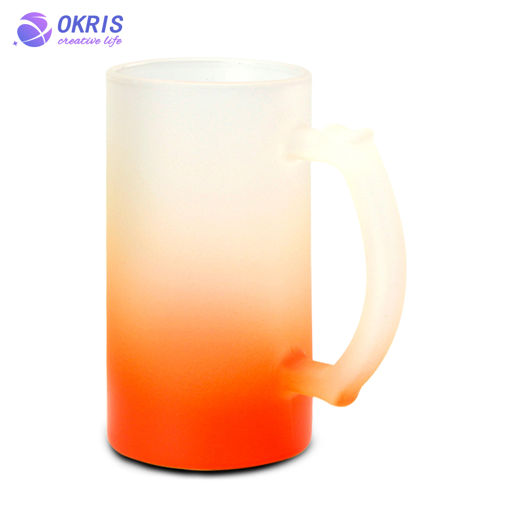 Personality Design Sublimation Blank 16oz Beer Frosted Clear Glass Beer Mug