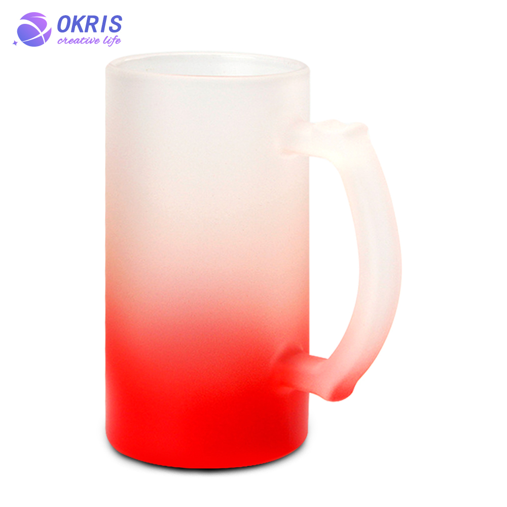 Personality Design Sublimation Blank 16oz Beer Frosted Clear Glass Beer Mug
