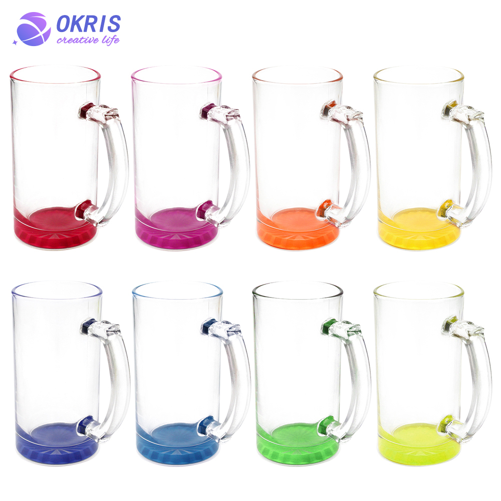 Personality Design Sublimation Blank 16oz Beer Frosted Clear Glass Beer Mug