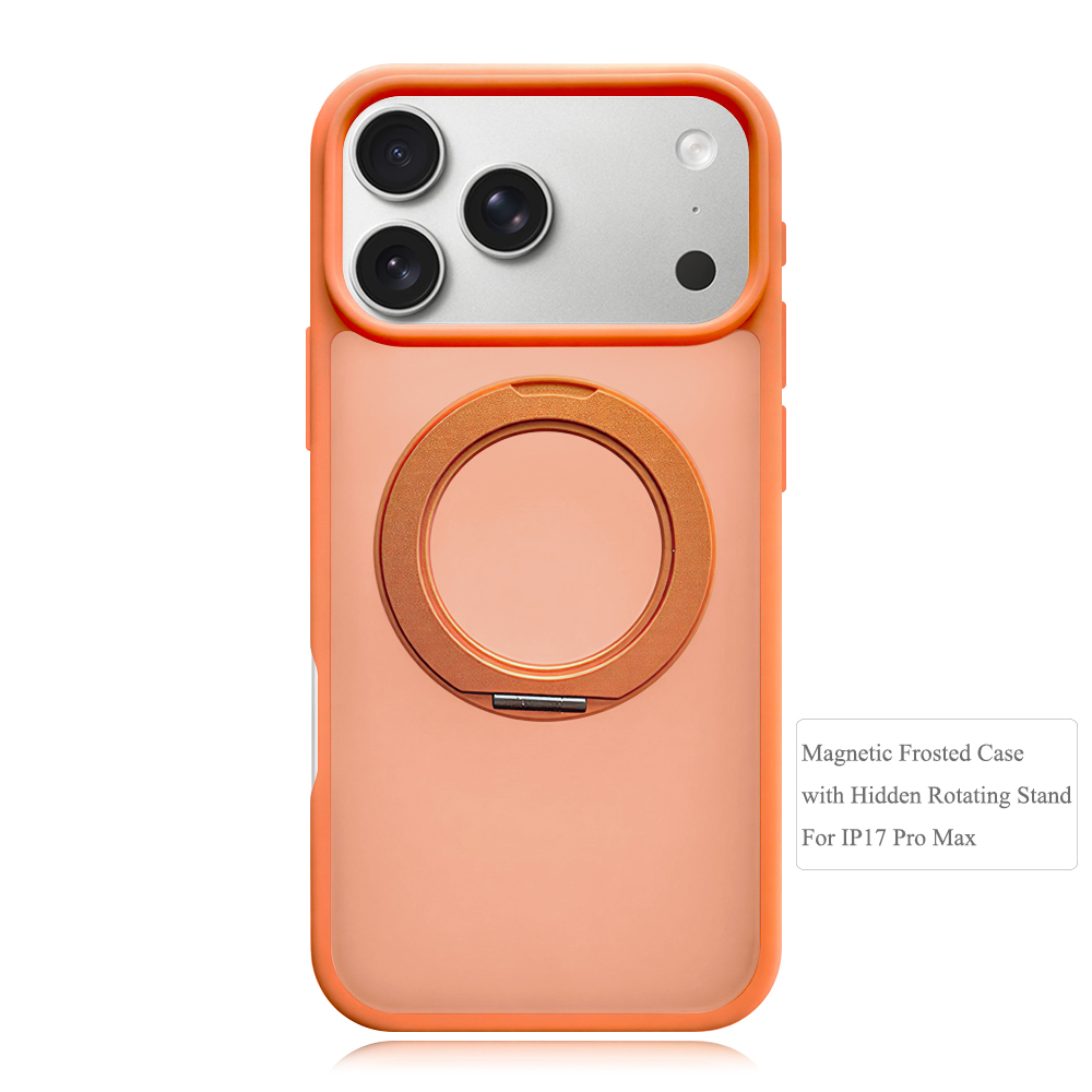 For iPhone 17 Pro Max Full Protection Case with 360 Rotating Stand Magnetic Phone Cover 8 Colors Durable Metal Frame Protective Case