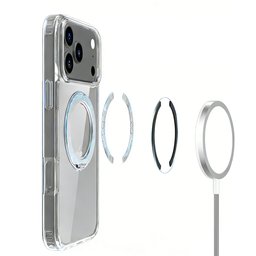 For iPhone 17 Pro Max Full Protection Case with 360 Rotating Stand Magnetic Phone Cover 8 Colors Durable Metal Frame Protective Case