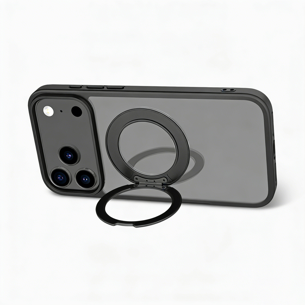 For iPhone 17 Pro Max Full Protection Case with 360 Rotating Stand Magnetic Phone Cover 8 Colors Durable Metal Frame Protective Case
