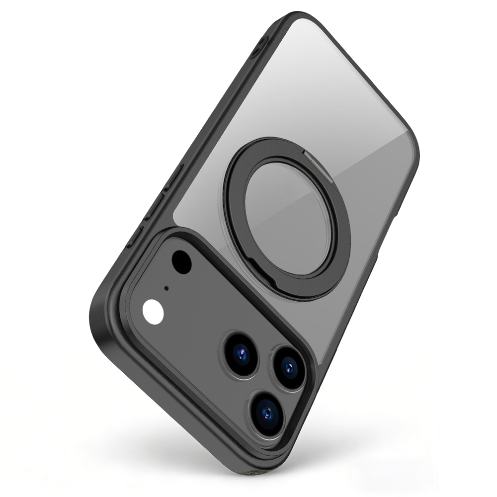 For iPhone 17 Pro Max Full Protection Case with 360 Rotating Stand Magnetic Phone Cover 8 Colors Durable Metal Frame Protective Case