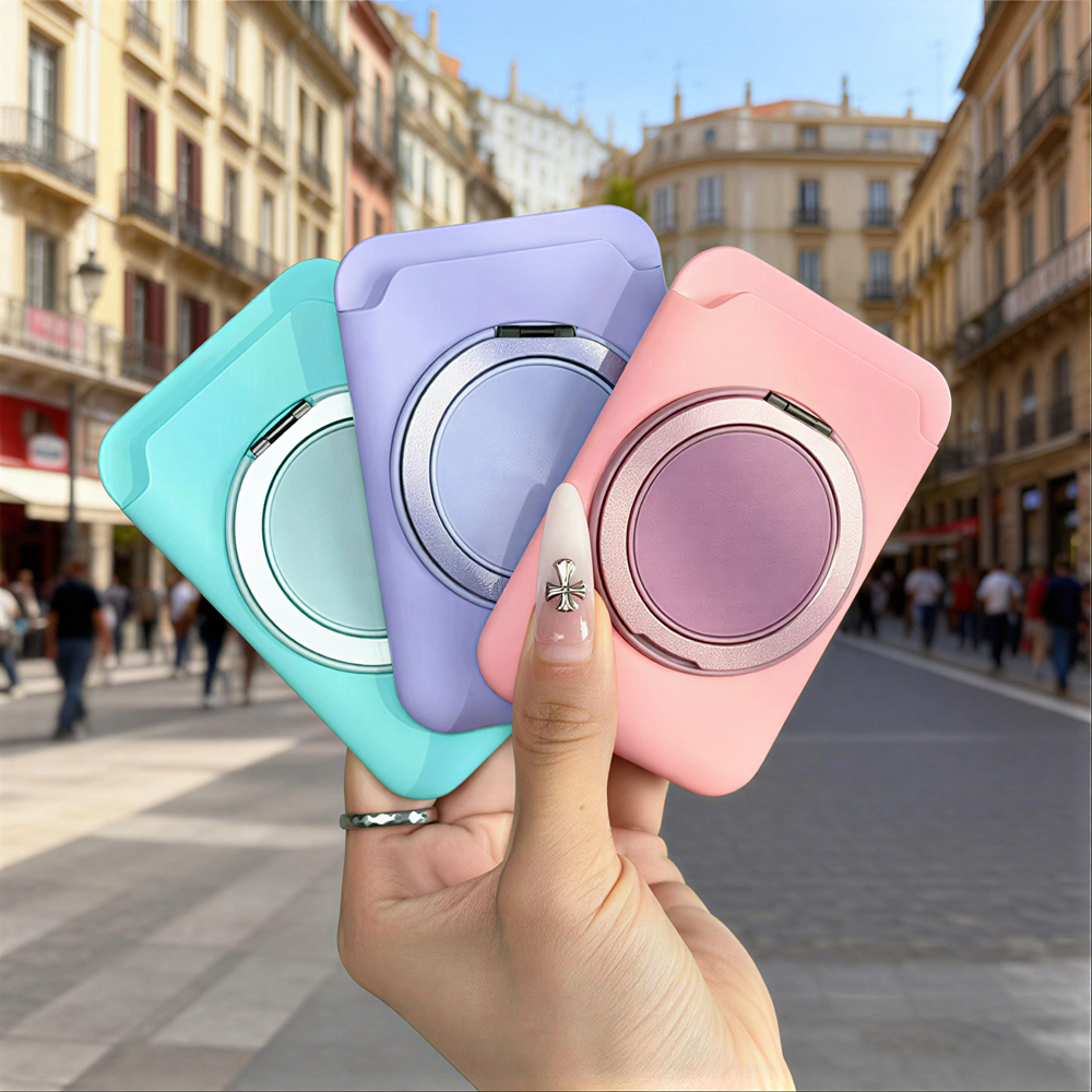 360 Degree Rotating Phone Card Wallet & Phone Stand Design 6 Color Avaliable Multi-Function Phone Stand