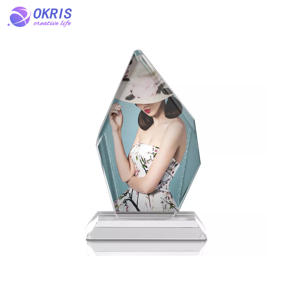 Sublimation Crystal Glass Photo Frame DIY Custom Photo Panel Desktop Decor Display Various Shapes Personalize Photo Gift Home Decor